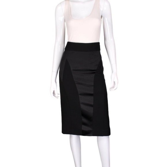 DOLCE & GABBANA Wool/Silk Pattern Below Knee Skirt